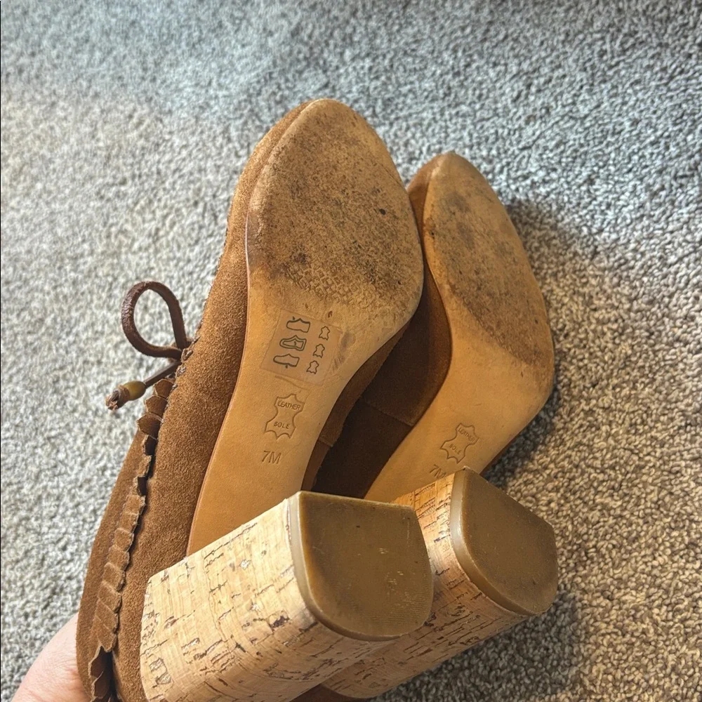 Tory Burch Huntington Beaded Suede Fringe Heeled Bootie - Picture 8 of 10